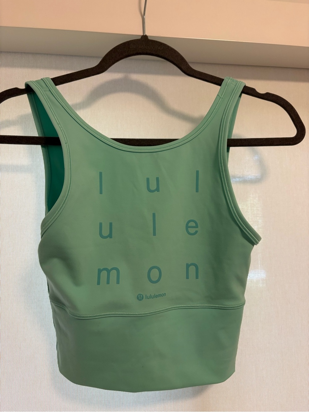 lululemon athletica Seafoam Green Logo Crop Tank
